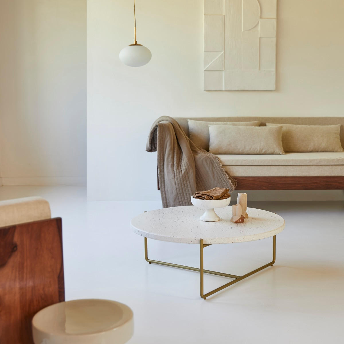 COUCHTISCH Anatole Multicolor aus Terrazzo - Multicolor, Stein (80/80/30cm) - Tikamoon