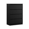 KOMMODE mit 4 Schubladen, Mattschwarz, 101 x 70 x 39 cm - Schwarz, Holzwerkstoff (70/101/39cm) - 3XE LIVING