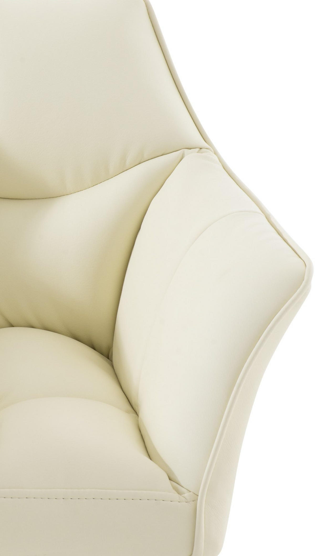 SESSEL Lederlook Creme - Creme/Schwarz, Textil/Metall (64/75/48cm) - CLP