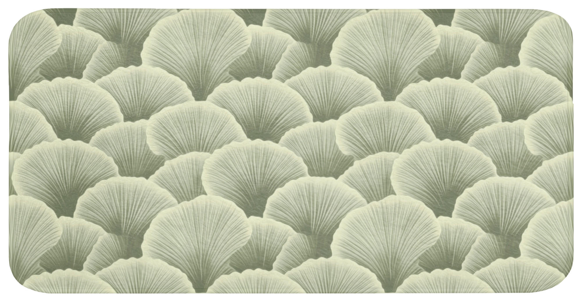 KOUPELNOVÁ PŘEDLOŽKA Vějíř - list - zelený 120x60 cm - pastelově zelená, textil/plast (120/60cm) - OnlyWow