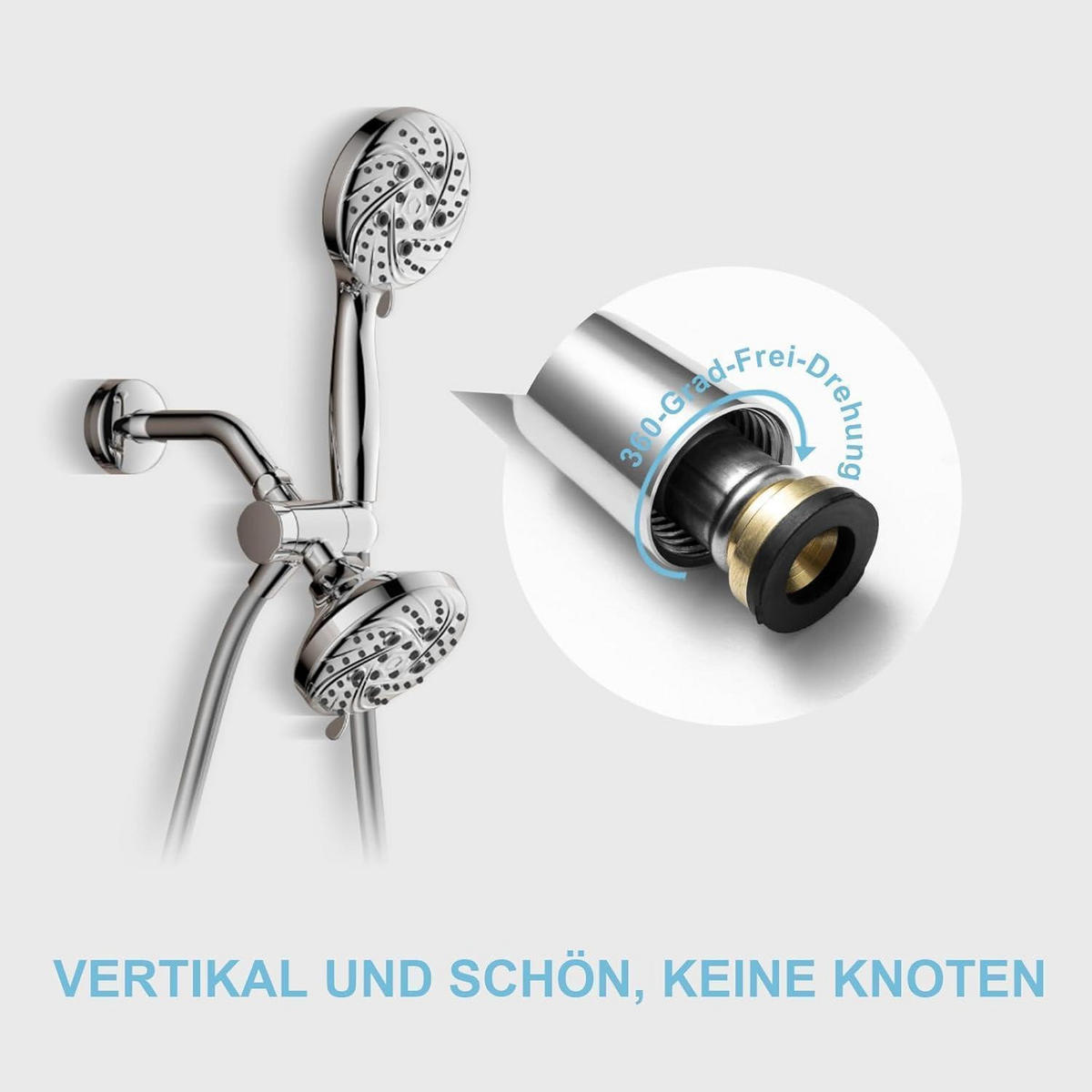 BRAUSESCHLAUCH 1,2 m Silber - Silberfarben, Metall (1/1/120cm)