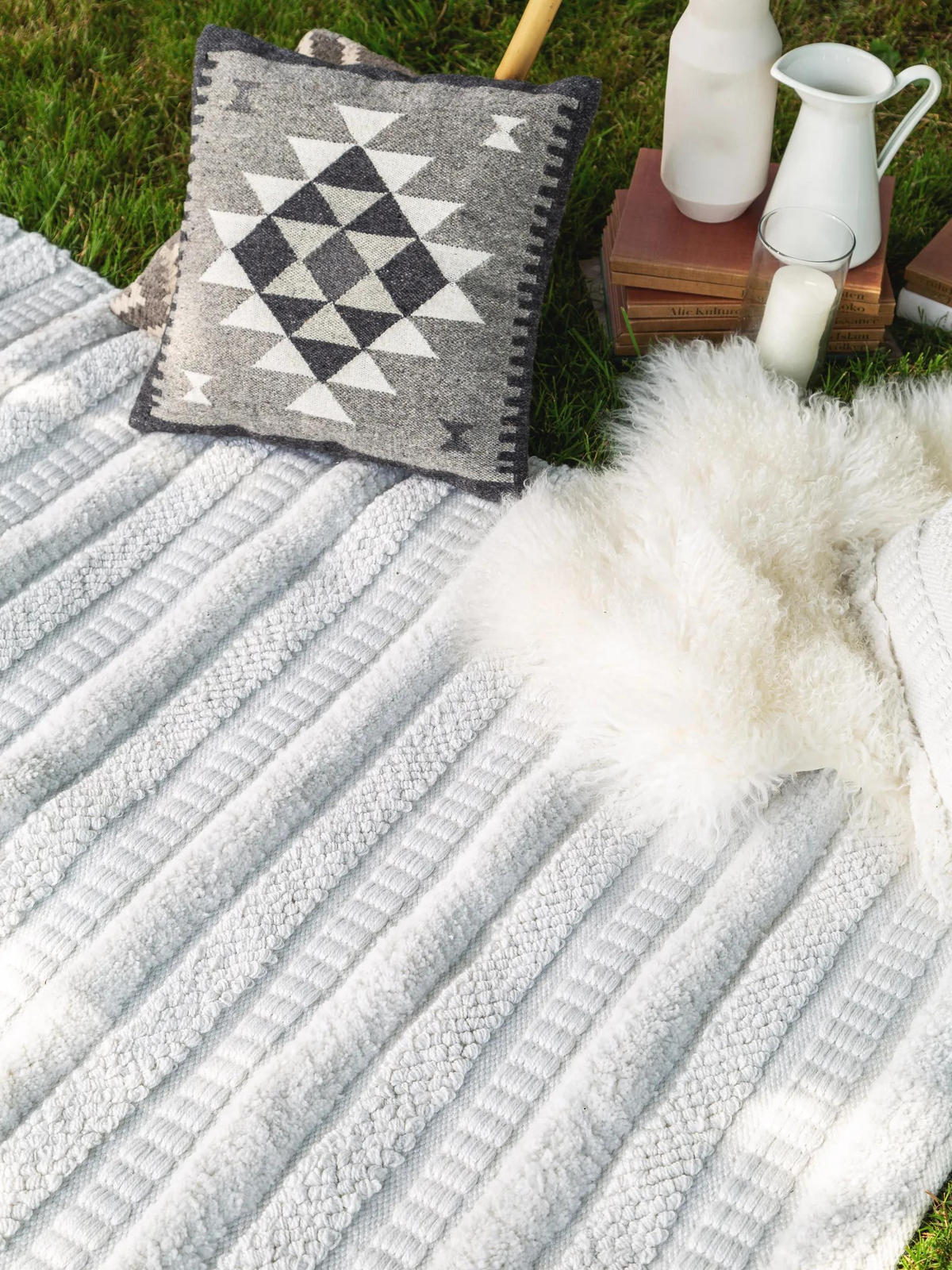 TEPPICH aus recyceltem Material Toni Ivory 160x230 cm - Creme, Textil (160/230cm) - benuta Pure