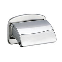 HYPERECO WC-Papierhalter Edelstahl hochglanzpoliert - Chromfarben, Metall (11/9/14.5cm) - Delabie