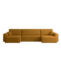 ECKSOFA Mit Schlaffunktion Und Bettkasten BEST U XL Stoff Poso Senffarbe - Gelb, Holz (142/372cm) - Kaiser Möbel