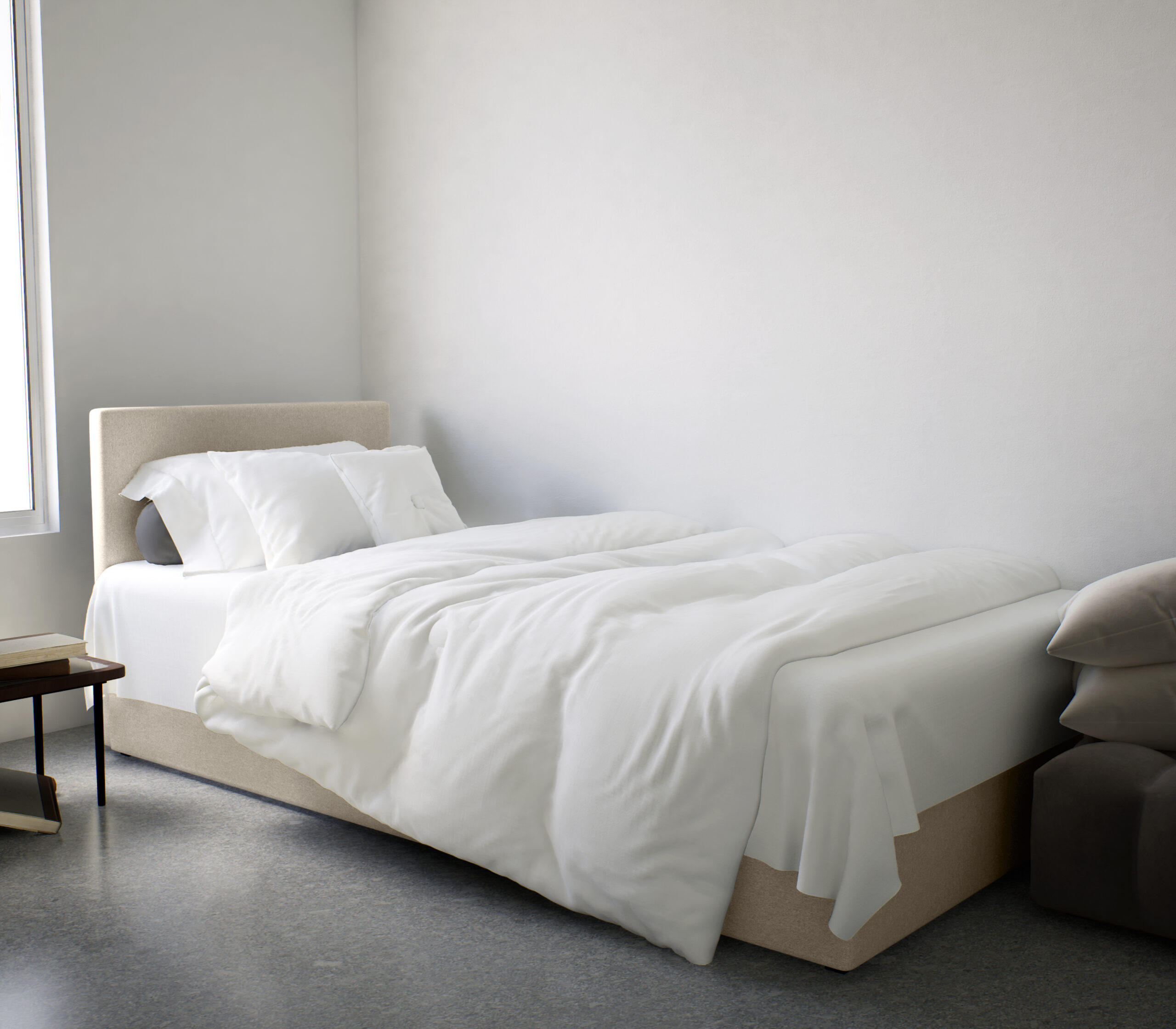 BOXBETT Verdig Mini Basic 100x200 Beige Links - Beige, Holz (100/200cm) - Fedve