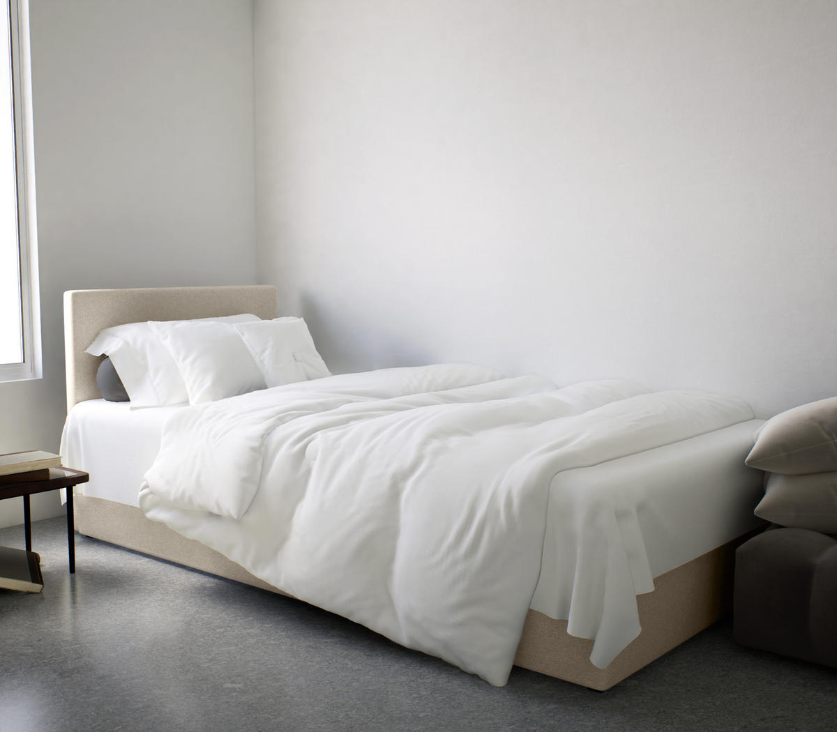 BOXBETT Verdig Mini Basic 90x200 Beige Links - Beige, Holz (90/200cm) - Fedve