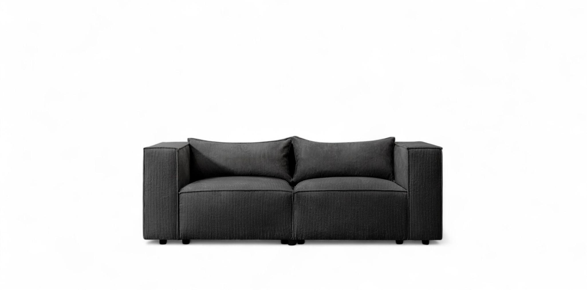 SOFA 2-sitzer Nevio - Schwarz, Holzwerkstoff/Textil (210/71/105cm) - Fun Möbel