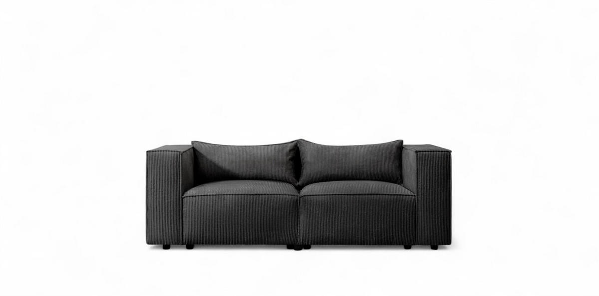 SOFA 2-sitzer Nevio - Schwarz, Holzwerkstoff/Textil (210/71/105cm) - Fun Möbel
