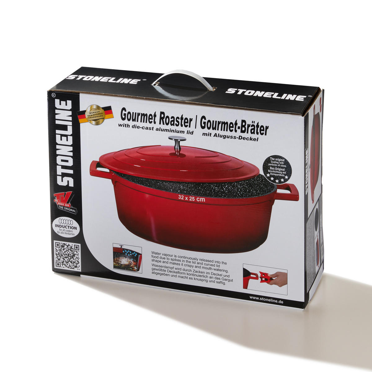 GOURMET BRÄTER 32cm 6,6L Rot - Rot, Metall (25/32/12cm) - Stoneline