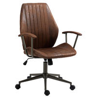 DREHSTUHL Lederlook cognac - Cognac/Schwarz, Textil/Metall (69/97/61cm) - CLP
