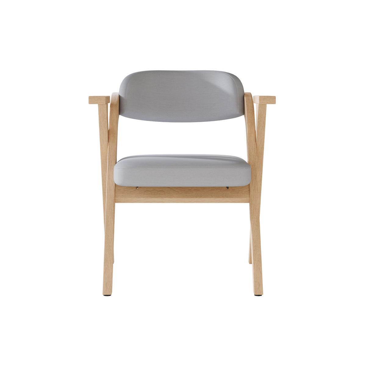 KLAPPSTÜHLE 2er-Set mit Armlehnen Massivholz Leinen Grau - Grau, Holz (66.5/76/64.5cm) - Meubliv
