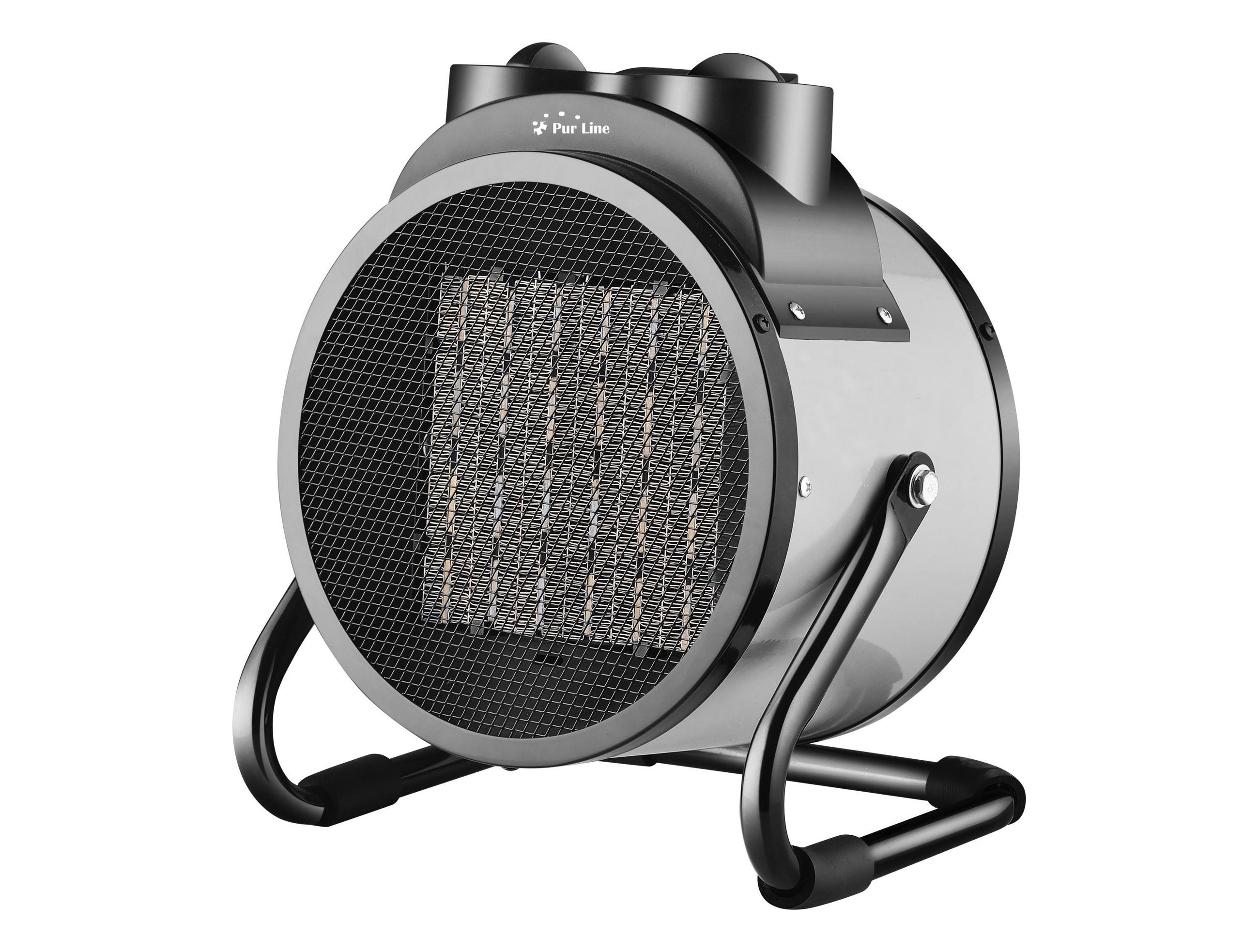 STAND-THERMOVENTILATOR Schwarz mit Leistungskontrolle 3000 W - Schwarz, Kunststoff (25/30/22cm) - Purline