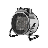STAND-THERMOVENTILATOR Schwarz mit Leistungskontrolle 3000 W - Schwarz, Kunststoff (25/30/22cm) - Purline