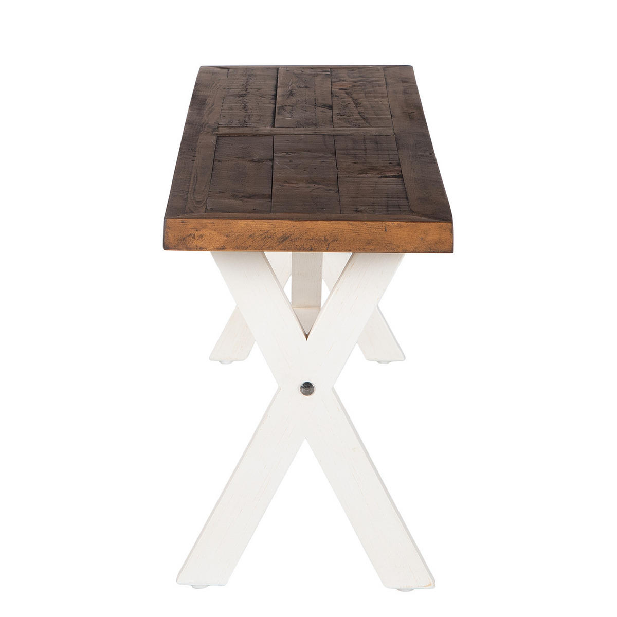 SITZBANK - Kiefer massiv - Weiß, Holz (160/47/35cm) - home24