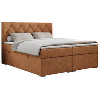 BOXBETT ALDA 180/200 Orange Struktur - H3 - Orange, Holz/Textil (180/200cm) - MKS