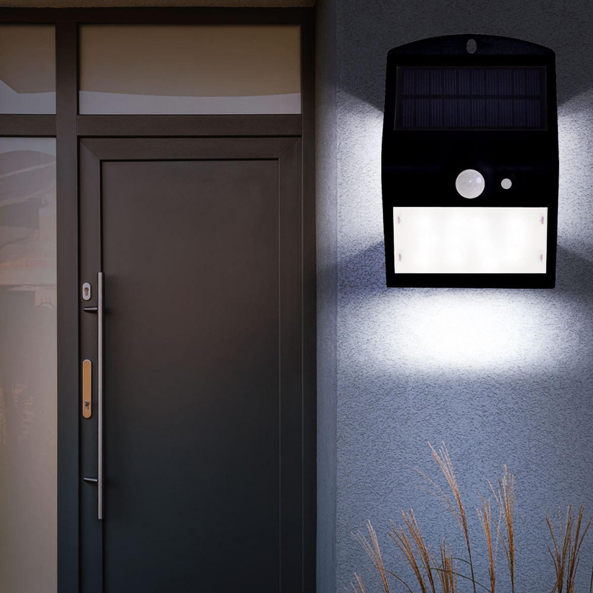 LED WANDLEUCHTE Kunststoff Schwarz 2er Set - Schwarz, Kunststoff (14.5/9.6/7.9cm)