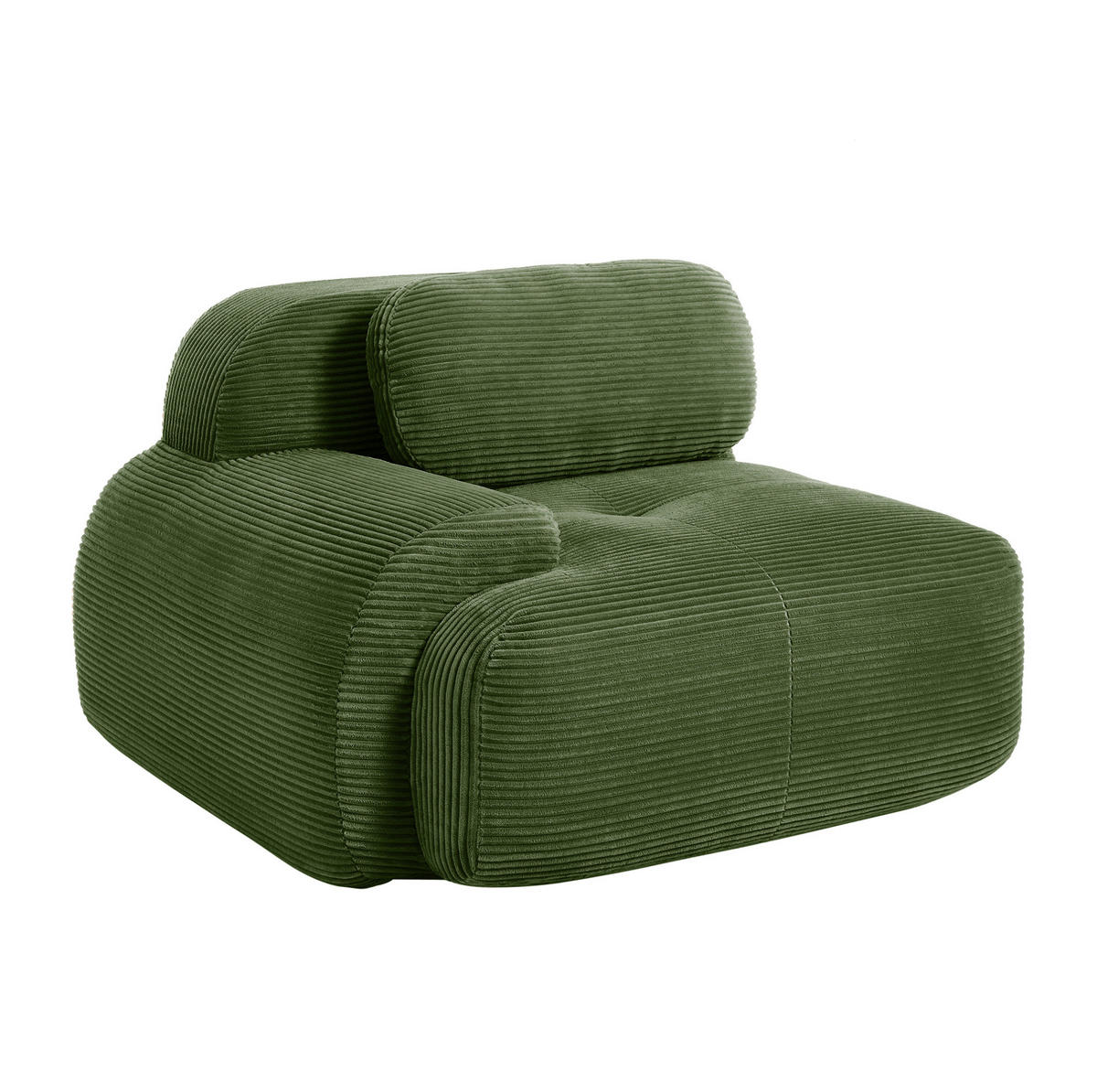 ECKSOFA 104/103/75 cm grün aus Cordstoff modular und montagefrei - Grün, Textil (103/104cm) - OKWISH