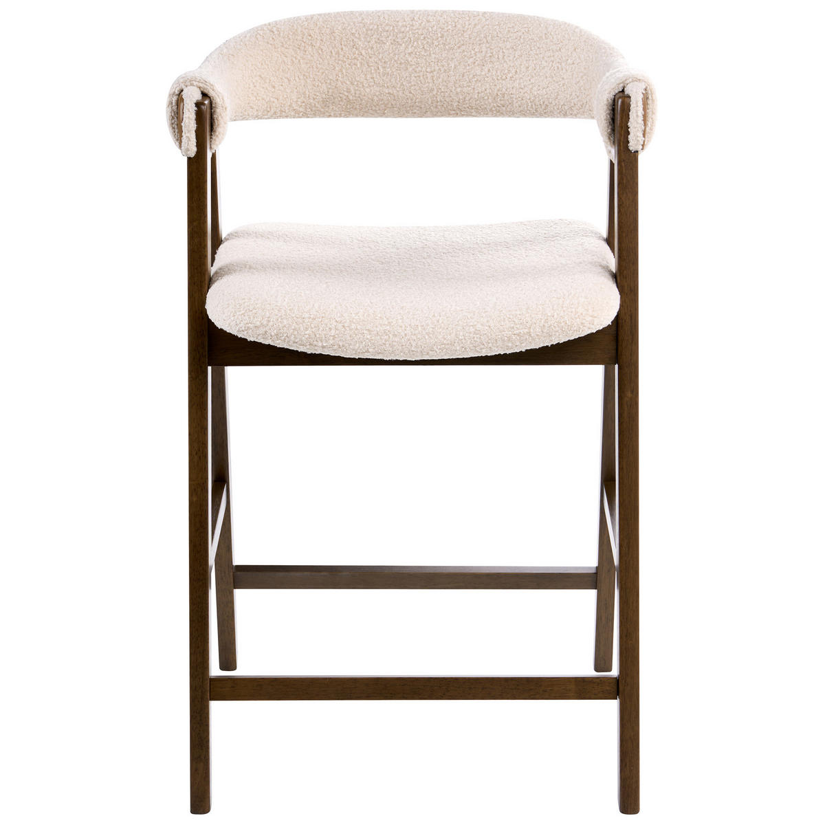 BARSTUHL 2er-Set Bouclé Braun/Hellbeige Day - Beige, Textil (52/88/62cm) - Beliani