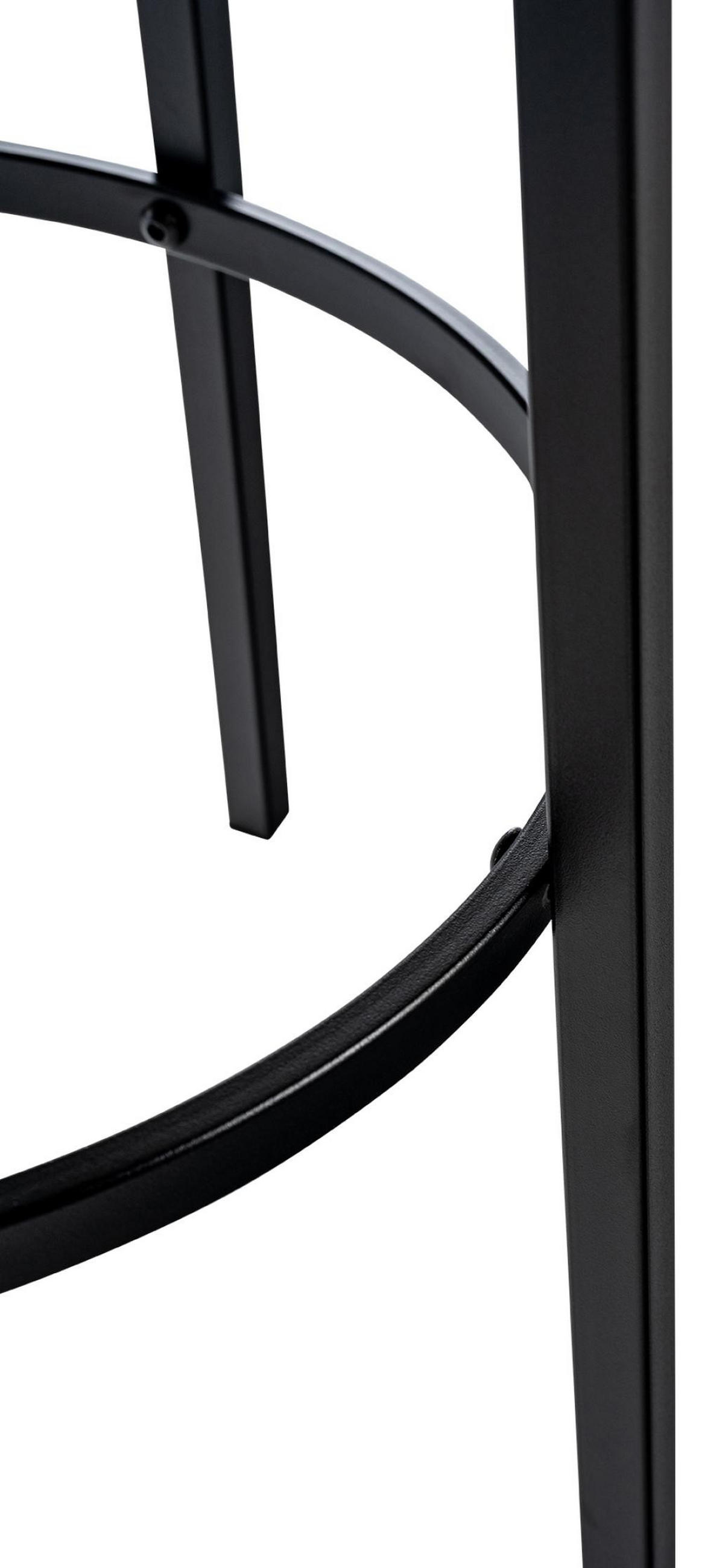 BARHOCKER Lederlook dunkelgrau - Dunkelgrau/Schwarz, Textil/Metall (41/78/41cm) - CLP