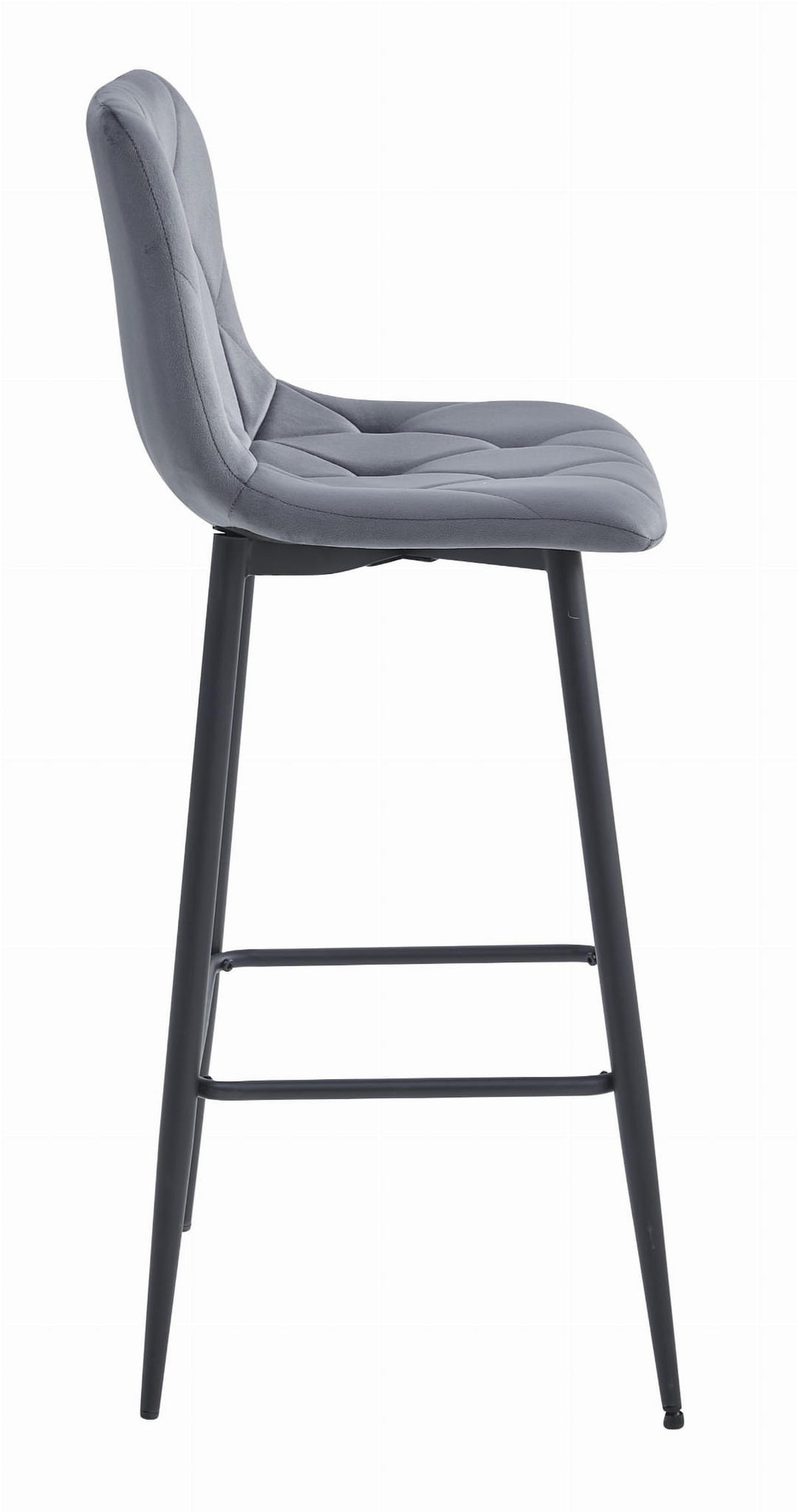 BARHOCKER 3-er Set KODA dunkelgrauer Sitz, schwarze Basis - Dunkelgrau/Schwarz, Textil (43.5/104/32.5cm) - Valora