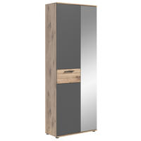 GARDEROBENSCHRANK MASON (B/H/T: ca. 70/200/37 cm) in Nox Oak Nachbildung/Basalt grau - Eichefarben, Holzwerkstoff (70/200/37cm)