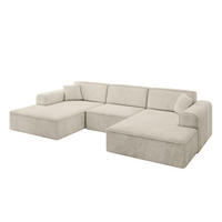 WOHNLANDSCHAFT IREA-U1-v3 - 303x171x79 cm Dunkelgrau - Ecru, Holzwerkstoff/Textil (303/79/171cm) - ALTDECOR