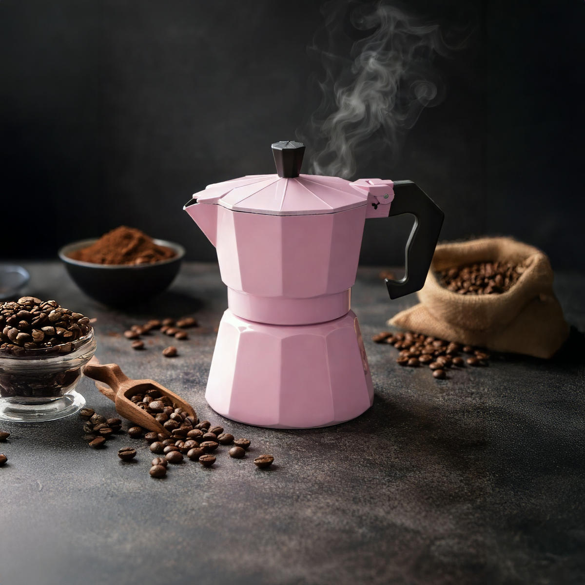 ESPRESSOKOCHER 170 ml - Hellrosa, Metall (17.5/13/22.8cm)