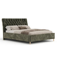 POLSTERBETT Vezzola Olivgrün 120/200 cm im Chenille-Stoff - Naturfarben/Olivgrün, Holz/Holzwerkstoff (120/200cm) - Maison de Reve