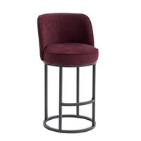 BARHOCKER 2er Set Rot, gepolstert mit Rücken- & Armlehne, Küche/Essbereich - Rot, Metall (46/88/49cm) - PARAFTA HOME