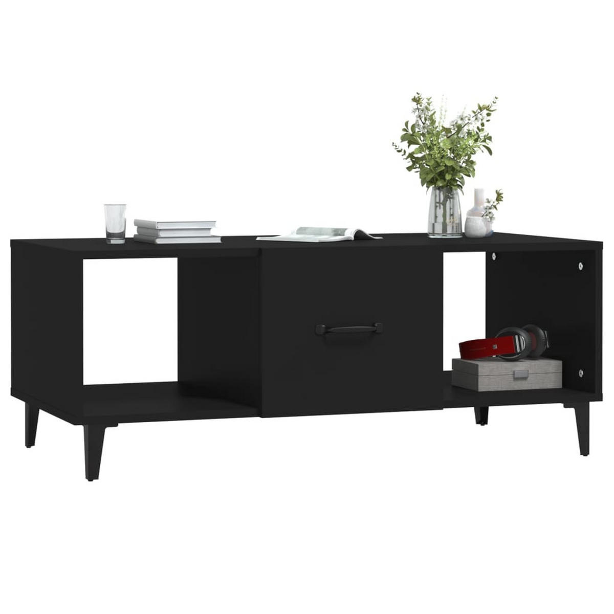 COUCHTISCH Schwarz 102x50x40 cm Holzwerkstoff - Schwarz, Holzwerkstoff (102/50/40cm) - furnicato