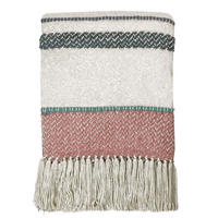 DECKE Mehrfarbig Pastell Bouclé - Pink/Pastellgrün, Textil (125/150cm) - Malagoon