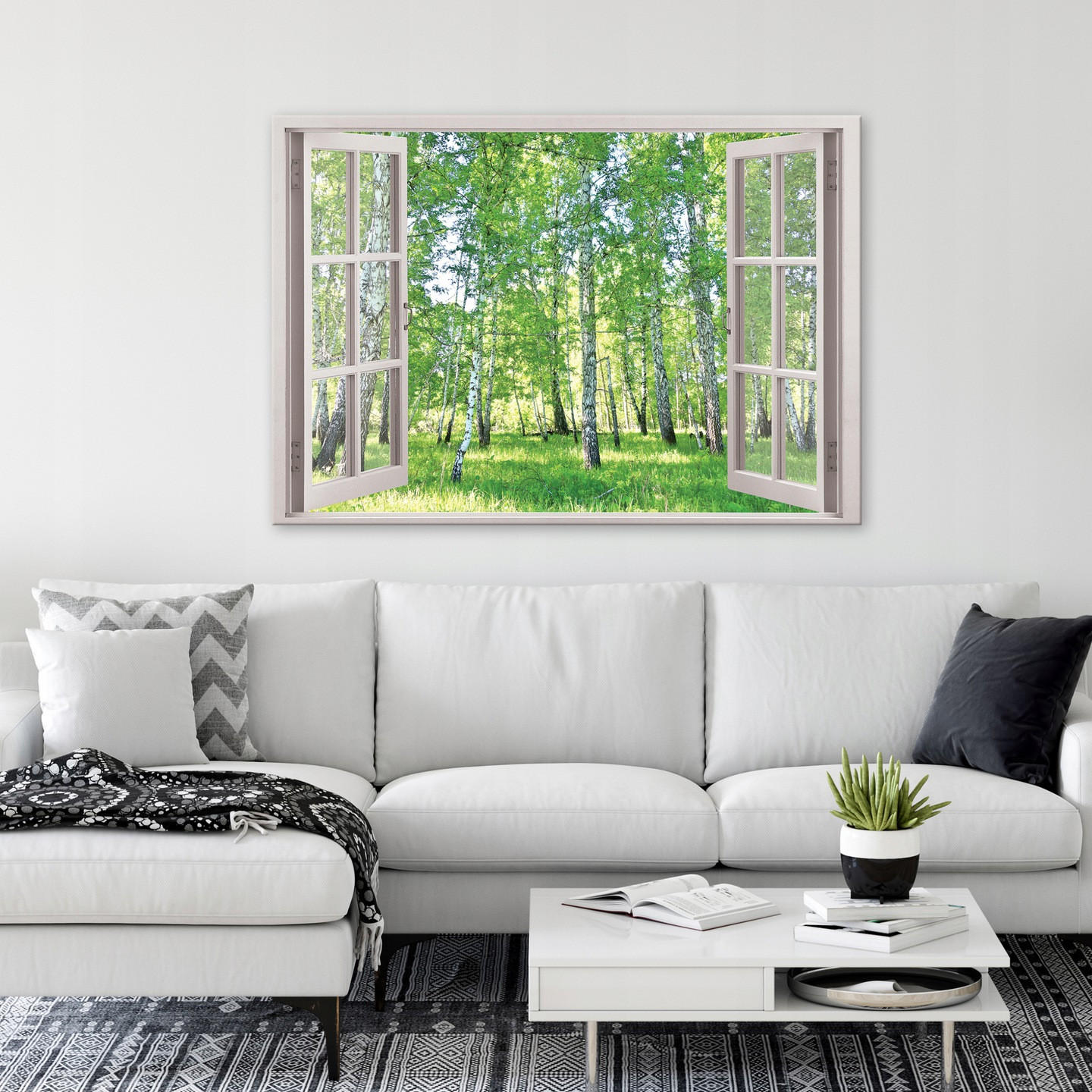 BILDER auf Leinwand Wald Natur Modern 120x80 - Multicolor, Holzwerkstoff (120/80cm) - Wallarena
