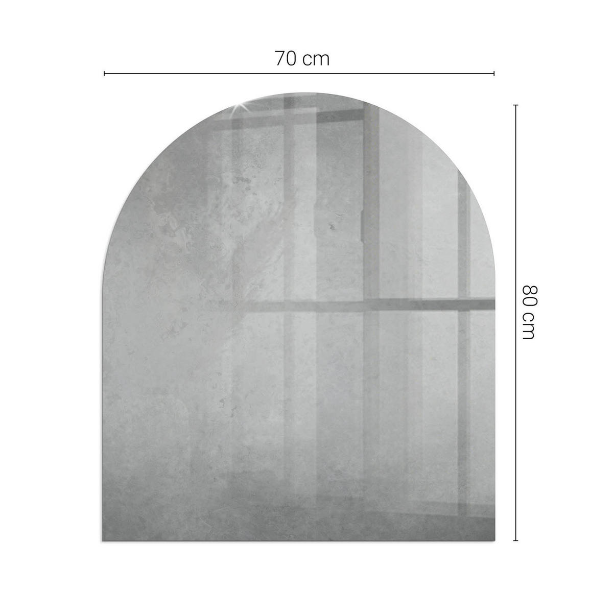 GLASPLATTE für Kamin 80x70 cm Grau - Grau, Glas (80/70/0.4cm) - ArtPrintCave