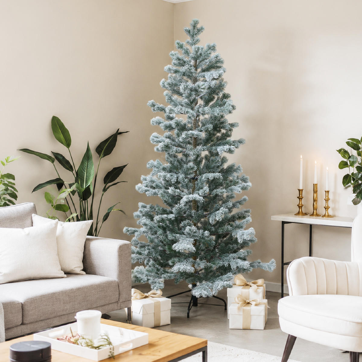 WEIHNACHTSBAUM künstlich 180 cm, 1450 PE-Spitzen, Metallständer - Grün, Kunststoff (107/180cm) - Hometopia