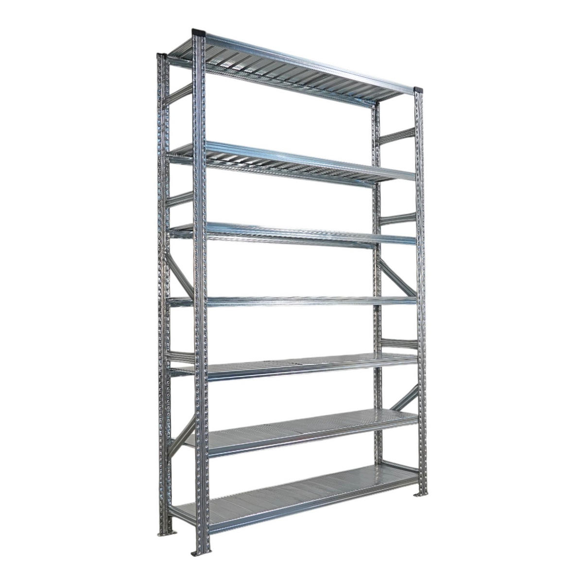 FACHBODENREGAL Proximo Stecksystem 250x600x40cm 7 Ebenen Beidseitig nutzbar Verzinkt - Silberfarben, Metall (600/250/40cm) - PROREGAL