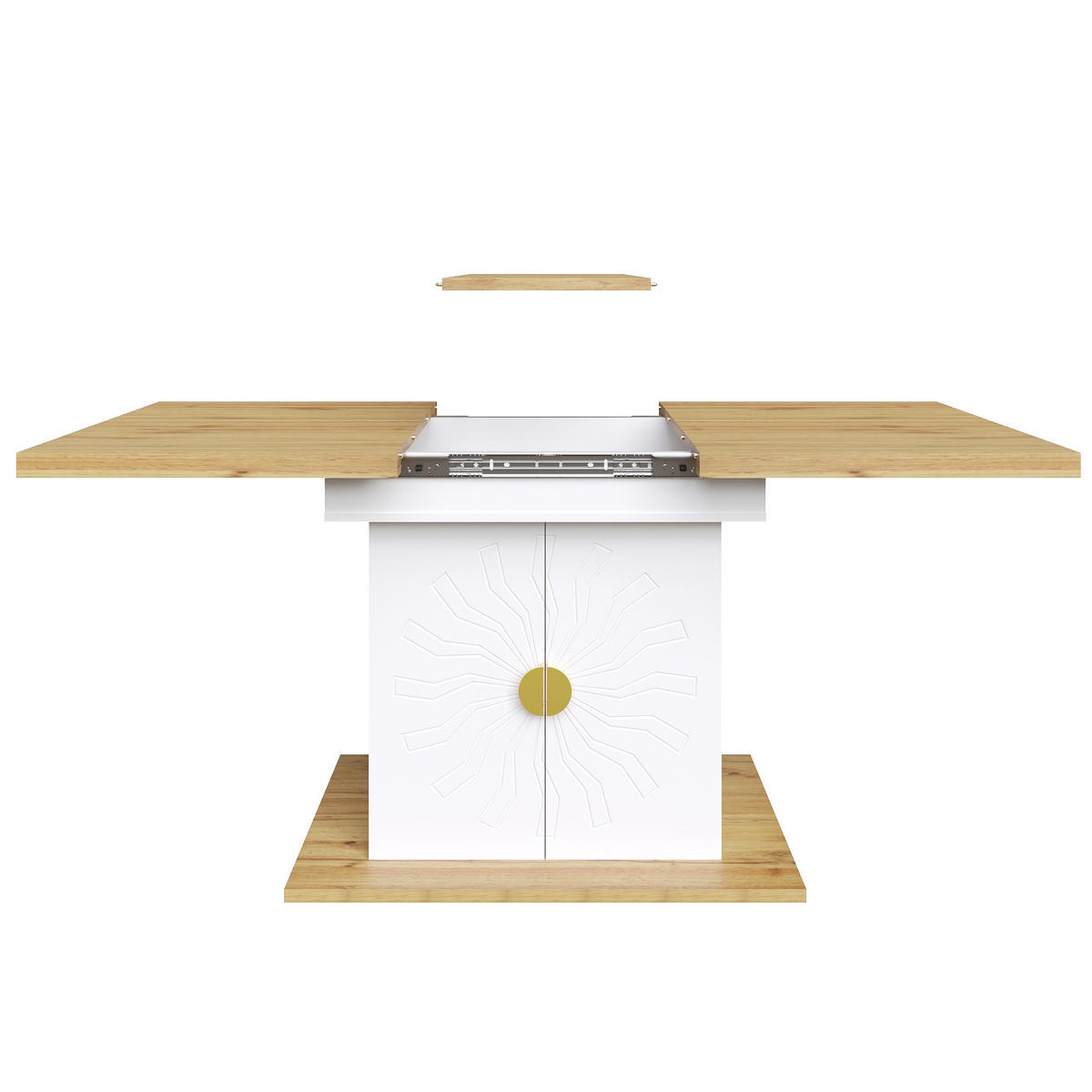 AUSZIEHTISCH aus MDF mit Stauraum, 110(140)/70/76 cm, Weiß - Weiß, Holzwerkstoff (76/70/110cm) - Redom