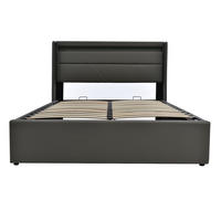 POLSTERBETT mit Bettkasten & LED-Beleuchtung 160/200 cm in Grau mit Matratze - Grau, Kunststoff (160/200cm) - BEAOK