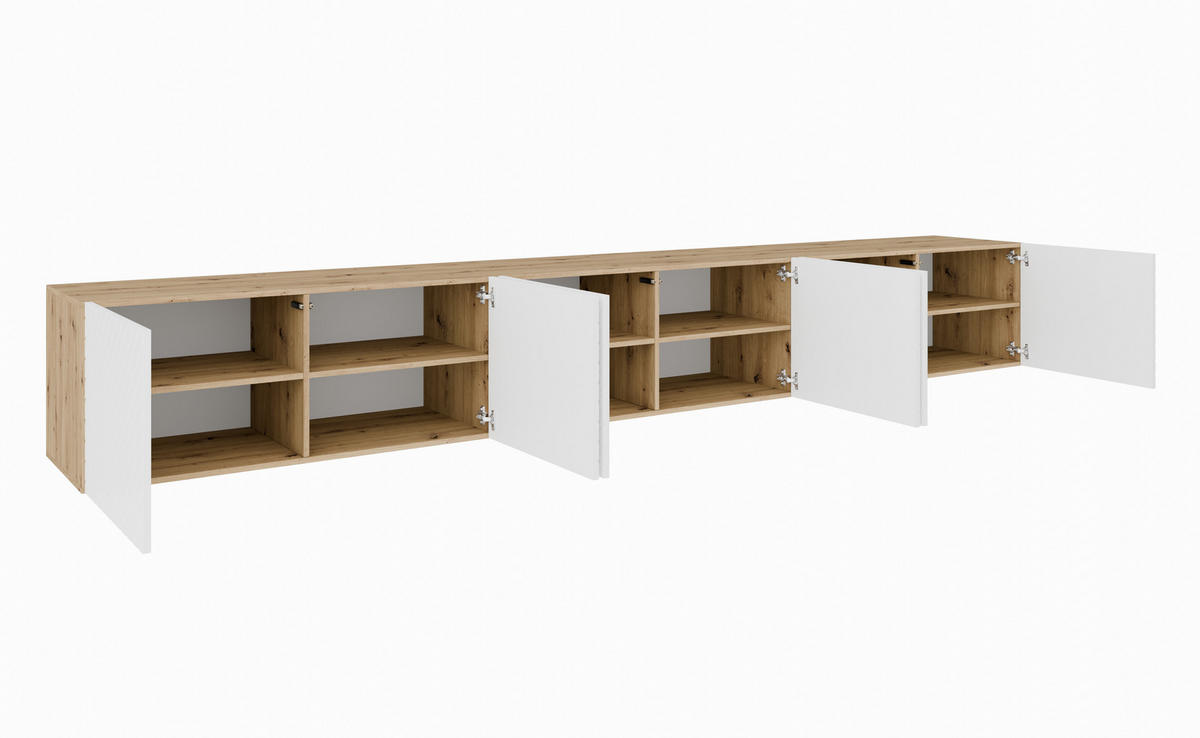 TV-SCHRANK KLER - Eiche Artisan/Weiß, Holzwerkstoff (300/41/40cm) - Meblini