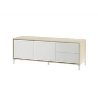 TV-MÖBEL mit 2 Türen und 2 Schubladen Brooklyn - L130 cm - Weiß, Holzwerkstoff (41/47/130cm) - Calicosy