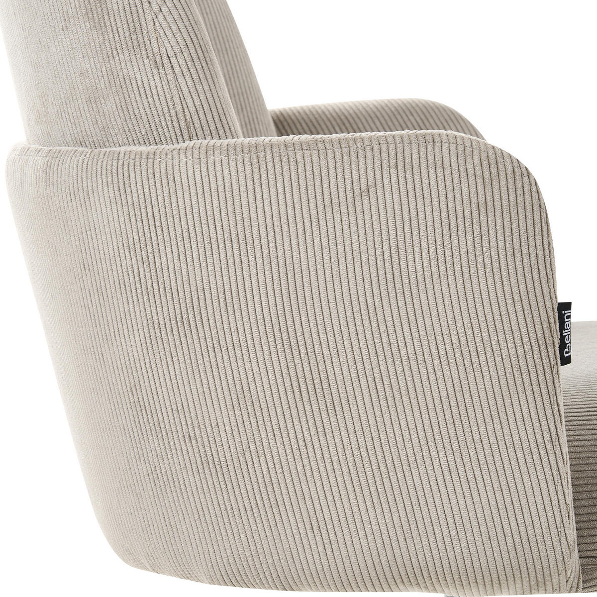 BÜROSTUHL Cord Taupe Dryden - Taupe/Weiß, Textil (60/89/60cm) - Beliani