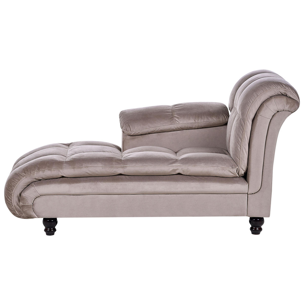CHAISELONGUE taupe rechtsseitig Lormont - Braun, Textil (141/76/70cm) - Beliani