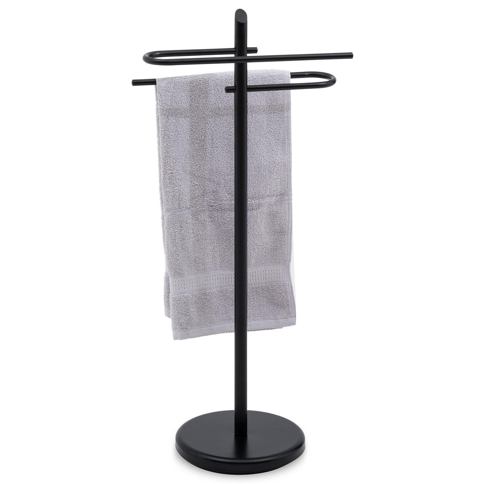 HANDTUCHHALTER MIRO schwarz - Schwarz, Metall (40/89/30cm) - IDIMEX