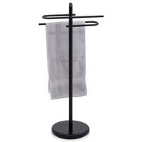 HANDTUCHHALTER MIRO schwarz - Schwarz, Metall (40/89/30cm) - IDIMEX