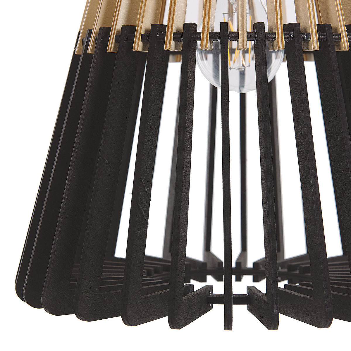 HÄNGELEUCHTE Cavalla 30/30/35 cm - Schwarz, Holzwerkstoff (30/30/35cm) - Beliani