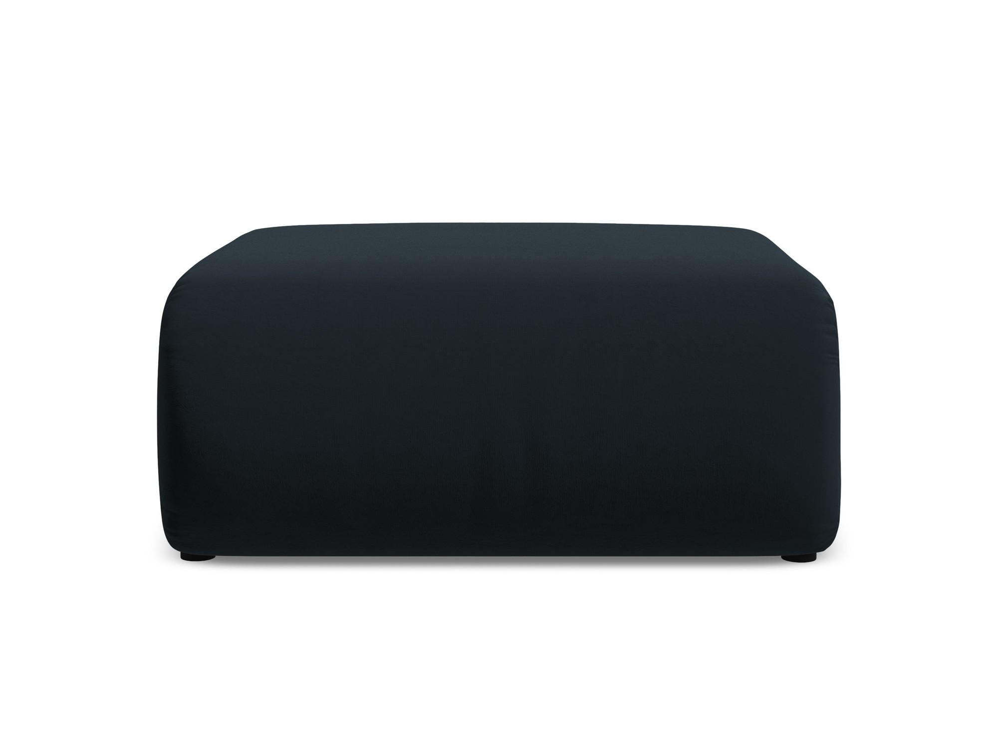 POUF Samt Stoff Blau - Blau/Schwarz, Kunststoff/Textil (94/40/89cm) - Makamii