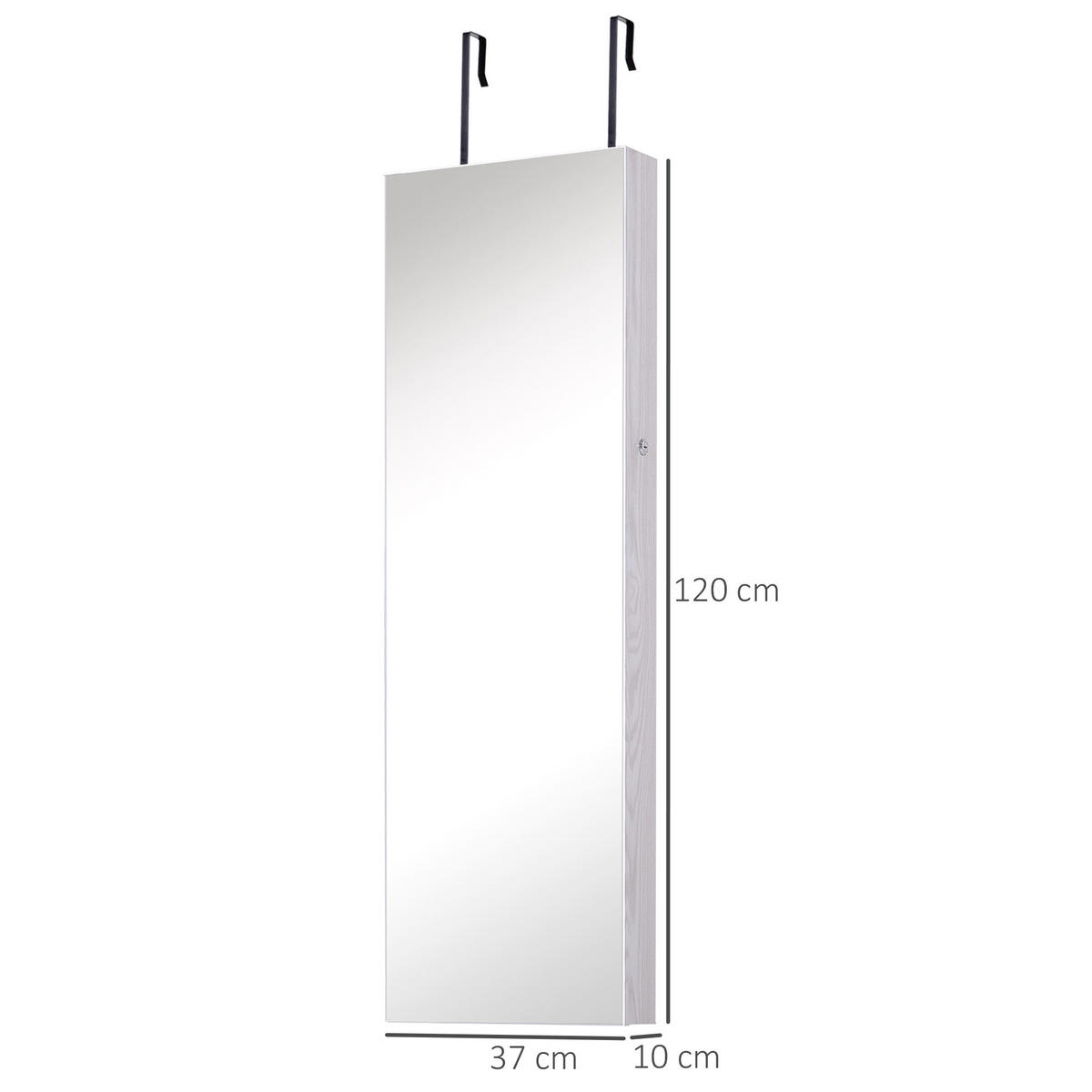 STANDSPIEGEL DE-18885 hängend mit LED Holz grau - Grau, Holzwerkstoff (37/120/10cm) - ComfortXL