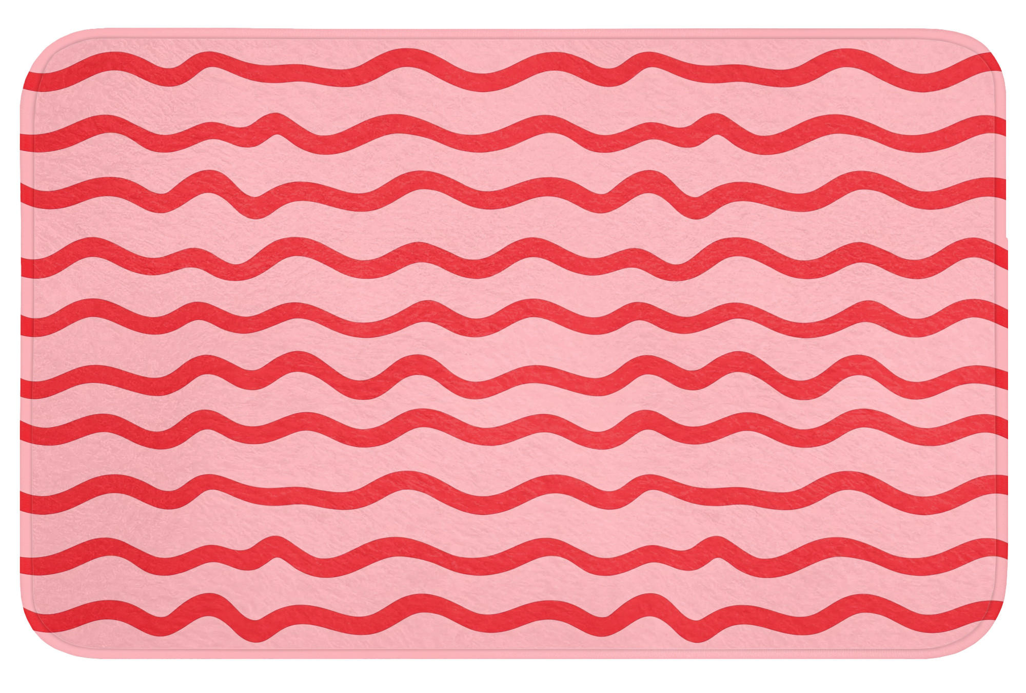 KÚPEĽŇOVÁ PREDLOŽKA Hravé - vzor - červená 80x50 cm - ružová, textil/plast (80/50cm) - OnlyWow