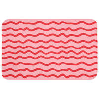 KÚPEĽŇOVÁ PREDLOŽKA Hravé - vzor - červená 80x50 cm - ružová, textil/plast (80/50cm) - OnlyWow