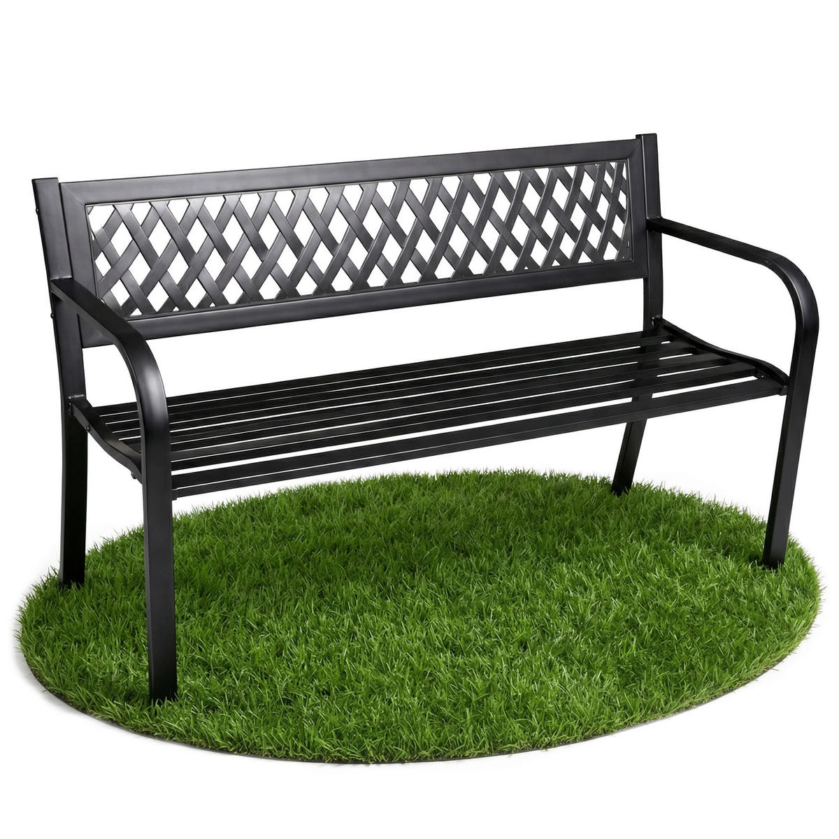 GARTENBANK KALIA Schwarz 119 x 75 x 50 cm - Schwarz, Metall (119/75/50cm) - Akord