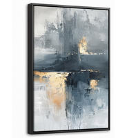 LEINWAND Bilder mit Rahmen - Kunst - Grau - Gold - Abstrakt - 40x60 - Dunkelgrau, Textil (40/60cm) - MuchoWow